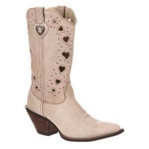 Durango Crush Taupe Heart Cut Out Boots, Size 6.5